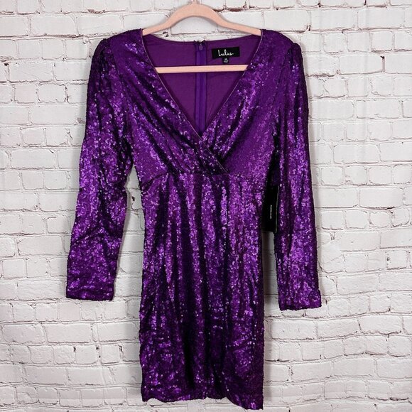 NWT Lulu's Purple‎ Sequin Dress Size XS Cocktail Party Evening - Picture 1 of 5